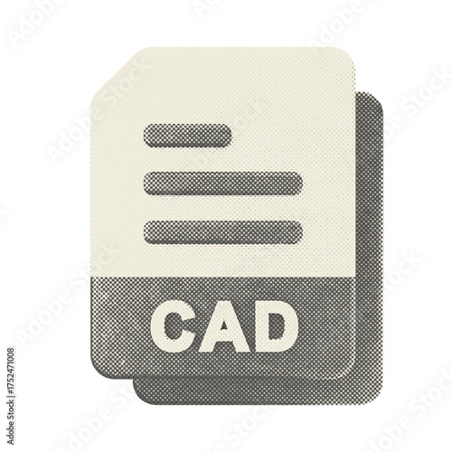 3d file data document icon CAD halftone