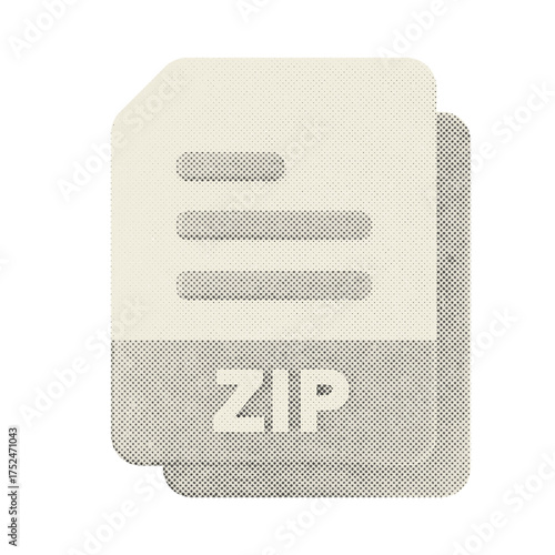 3d file data document icon ZIP halftone