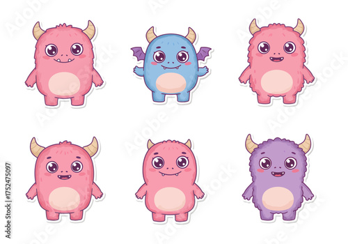 Adorable monster characters offer a playful touch, perfect for children's books and whimsical designs, adding a dash of cute fantasy to any project