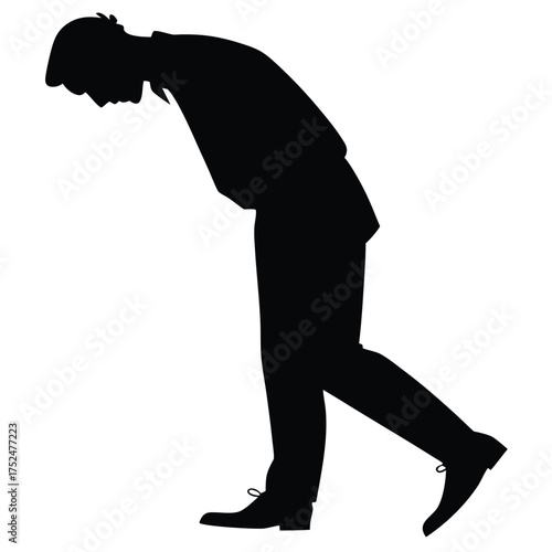 Man bowing politely silhouette