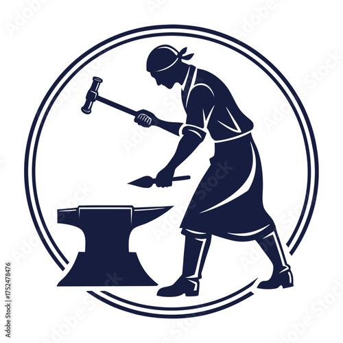 Blacksmith sharpening tool silhouette