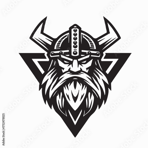 Nordic Viking Fighter Mascot Vector Logo for Game or Team Design on white background