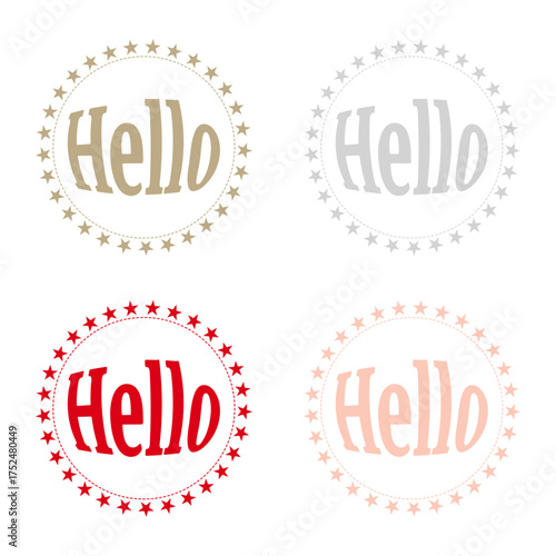 Hello Text Logo Set (Japanese Celebration Colors)