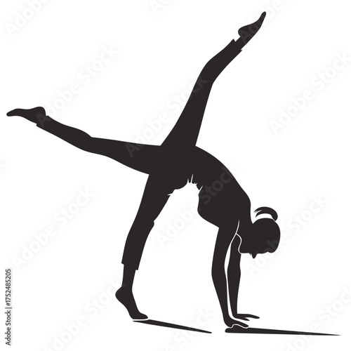 Gymnast split silhouette