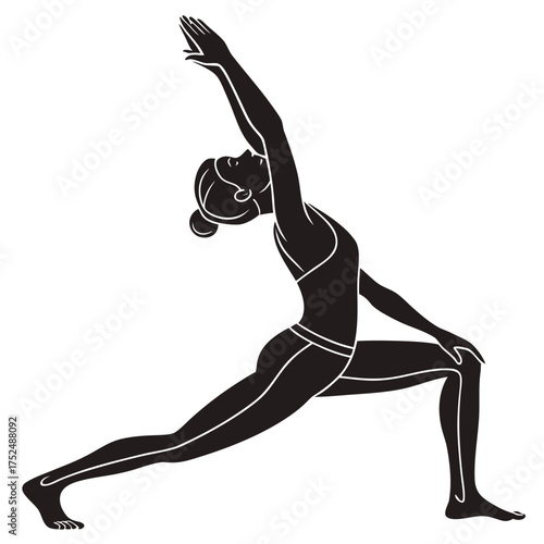 Yoga stretching silhouette