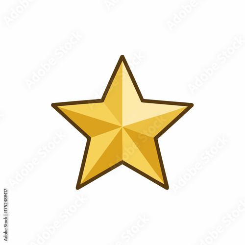 A simple golden five pointed star icon with a dark outline on a white background