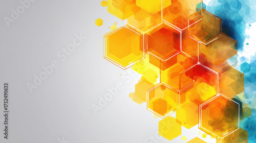 Bright and vibrant synthetic life creation showcases blend of yellow and blue hexagonal shapes creating dynamic visual experience