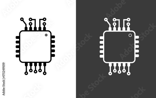 minimalist micro chip icon design, illustration