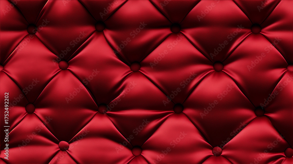 Fototapeta premium Deep Ruby Red Quilted Velvet Seamless Gift Wrap Background
