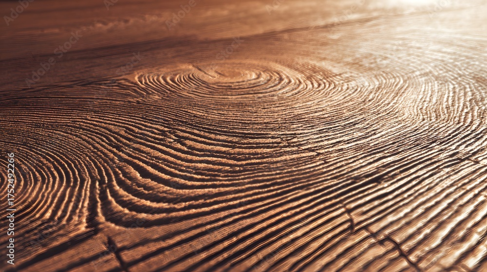 Naklejka premium Close-up view of textured wooden surface with prominent grain patterns.