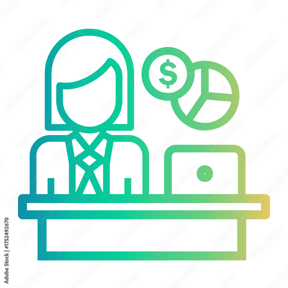 Obraz premium bookkeeping Line Gradient Icon