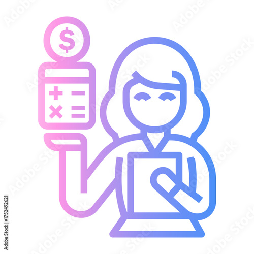 bookkeeping Line Gradient Icon
