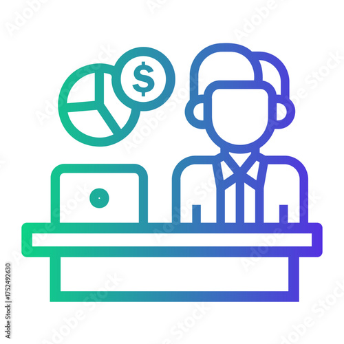 bookkeeping Line Gradient Icon