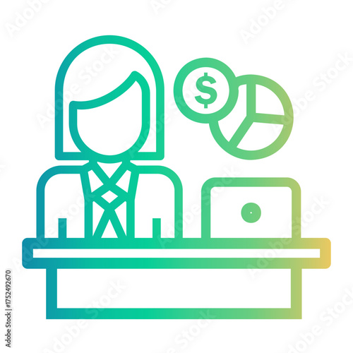 bookkeeping Line Gradient Icon
