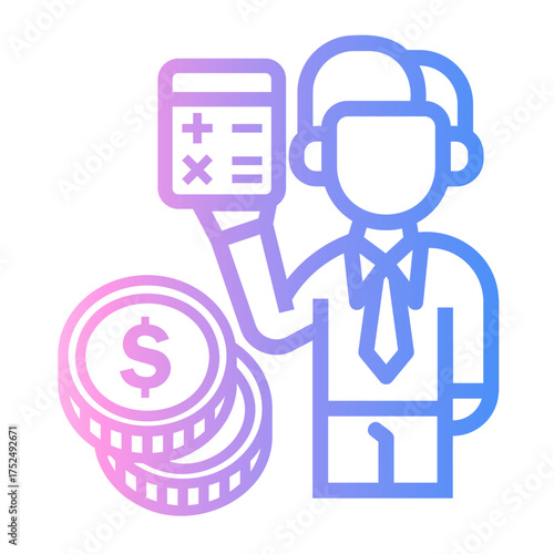 bookkeeping Line Gradient Icon