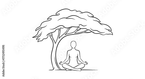 Find inner peace and grounding with a mindful meditation practice under a calming tree, promoting wellness and spiritual growth in nature
