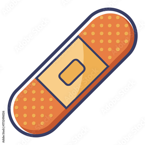 Adhesive medical plaster strip vector on white background.