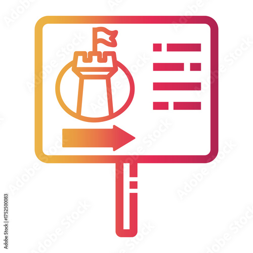 castle Line Gradient Icon