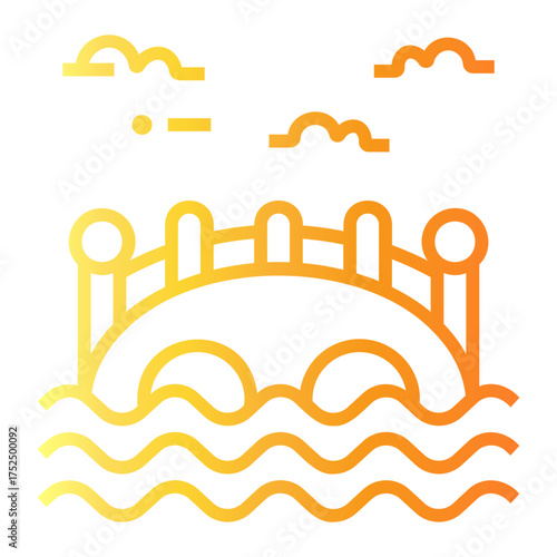 castle Line Gradient Icon
