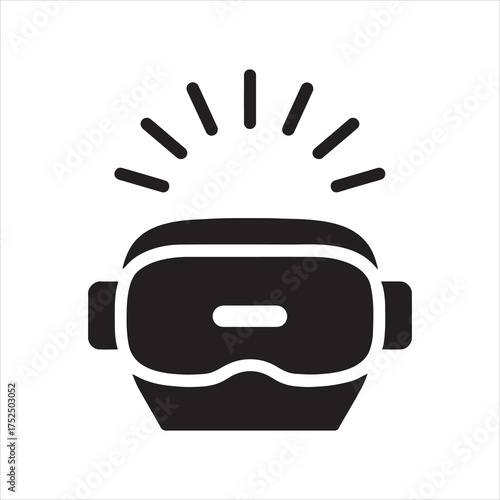 Virtual Reality Headset Icon for Immersive Gaming and Metaverse Exploration in Technology and Entertainment with Black Silhouette Symbolizing Future Innovation