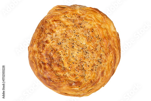 Golden Flaky Pastry with Poppy Seeds Isolated Image