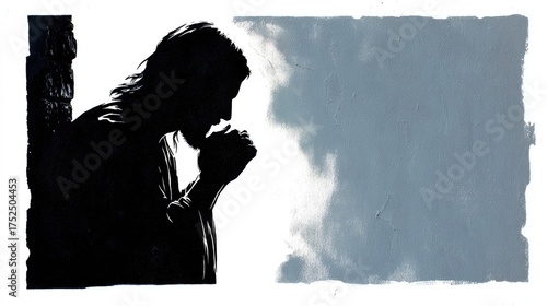 Stencil Art of Jesus Praying