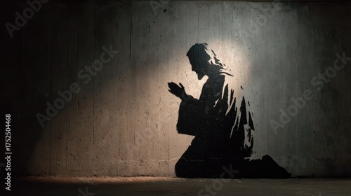 Stencil Art of Jesus Praying