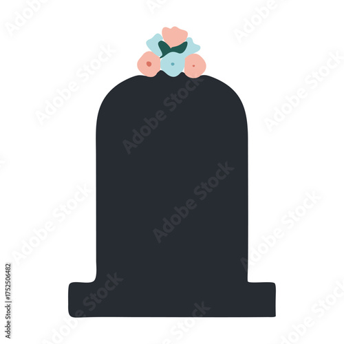 vector old tombstone with a candle