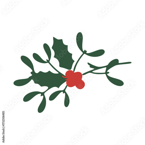 vector holly berries on white background