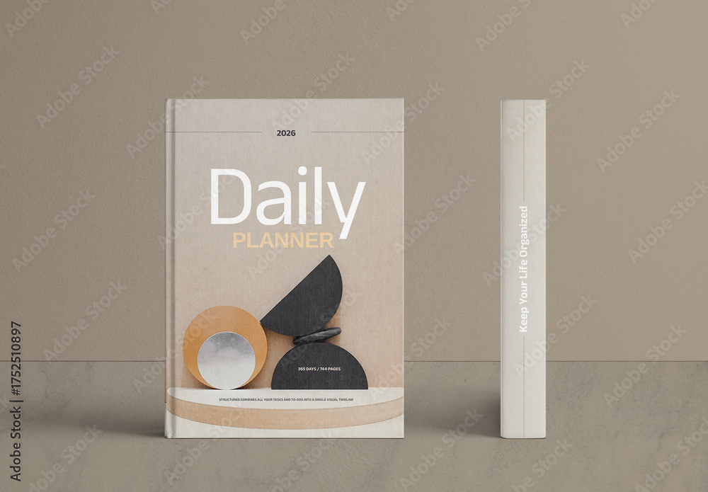 Elegant Daily Planner 2026 Layout Stock Template | Adobe Stock