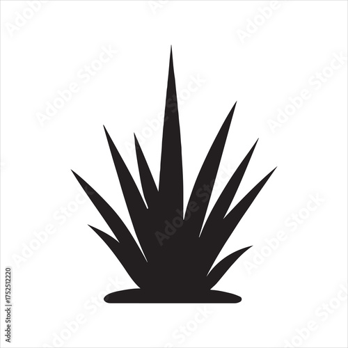 Striking Silhouette of Ornamental Grass Against a Clean White Backdrop Perfect for Graphic Design and Minimalist Aesthetics Showcasing Plant Simplicity
