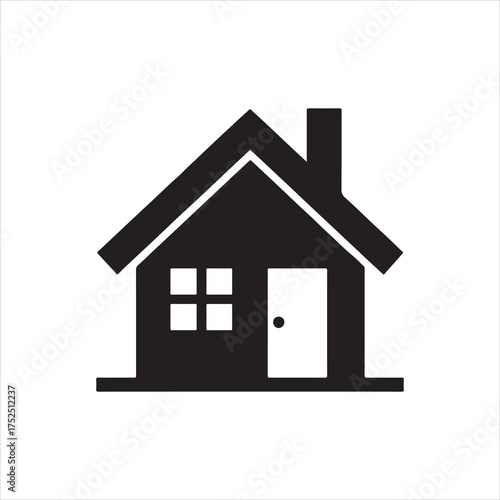 Simple House Icon Symbolizing Home Ownership and Real Estate Investments with Clean Lines and Modern Design Representing Security and Comfort silhouette