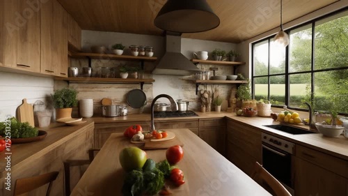 The kitchen interior of a modern home.