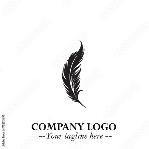 Rocket Logo Symbol in Black on the White Background with Modern Futuristic Space Design
