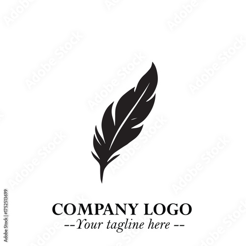Rocket Logo Symbol in Black on the White Background with Modern Futuristic Space Design
