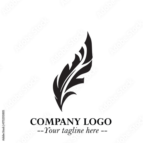 Rocket Logo Symbol in Black on the White Background with Modern Futuristic Space Design
