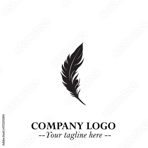 Rocket Logo Symbol in Black on the White Background with Modern Futuristic Space Design
