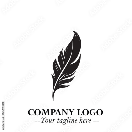 Rocket Logo Symbol in Black on the White Background with Modern Futuristic Space Design
