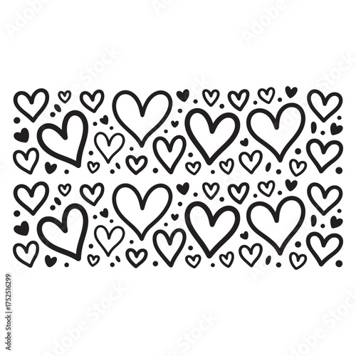 Whimsical Hearts Pattern Playful and Romantic Design Perfect for Valentine's Day Crafts or Scrapbooking Projects Decorative Element