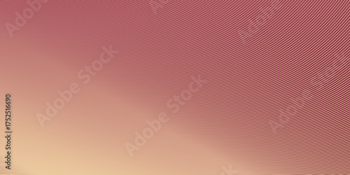 Elegant abstract background with a warm peach to deep rose gradient and delicate, curving parallel lines, offering a sophisticated and modern design.