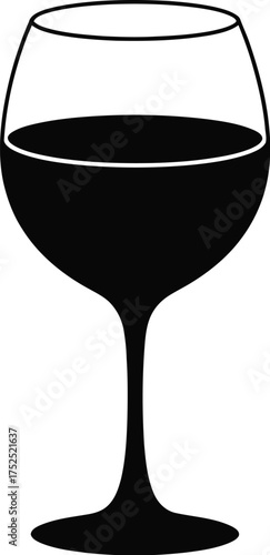 Black wine glass silhouette beverage drink