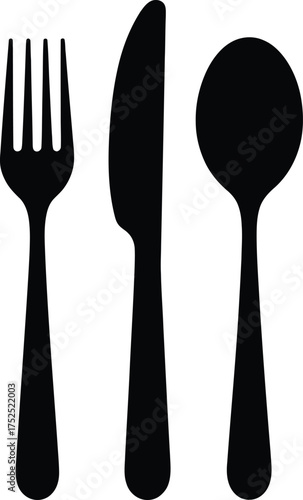 Fork knife spoon silhouette cutlery utensil