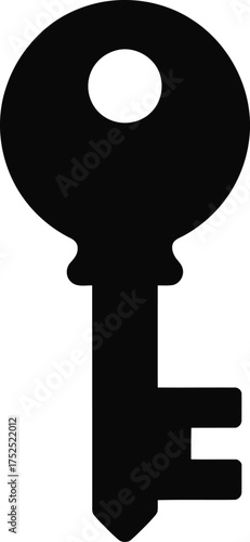 Black antique key silhouette vintage lock