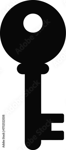 Black antique key vector silhouette vintage metal