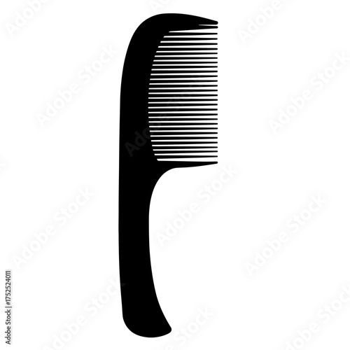 Classic black comb with fine teeth for hair styling and grooming