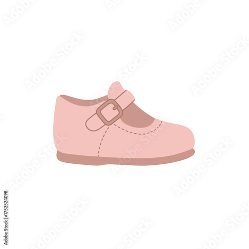 Adorable baby girl's pale pink mary jane shoe with buckle detail perfect for infants