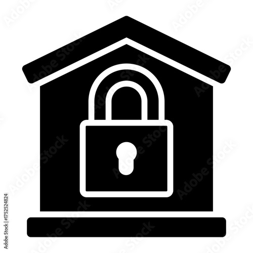bank lock glyph icon for financial protection and access