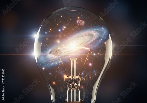 Cosmic Inspiration Galaxy Inside a Light Bulb - Idea Spark