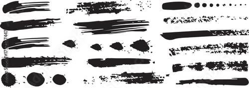 Black Brush Strokes: A collection of bold and dynamic black brush strokes, each stroke displays the raw energy and creative possibilities of art and design.