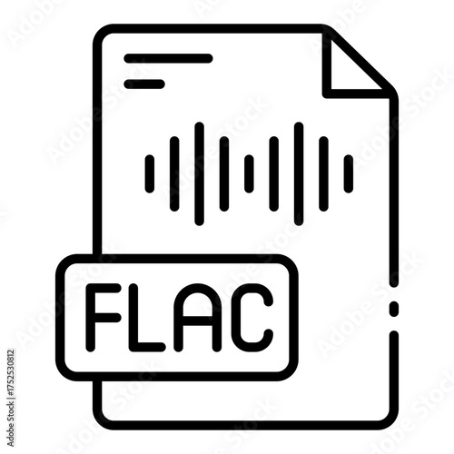 flac file icon used for high quality audio storage